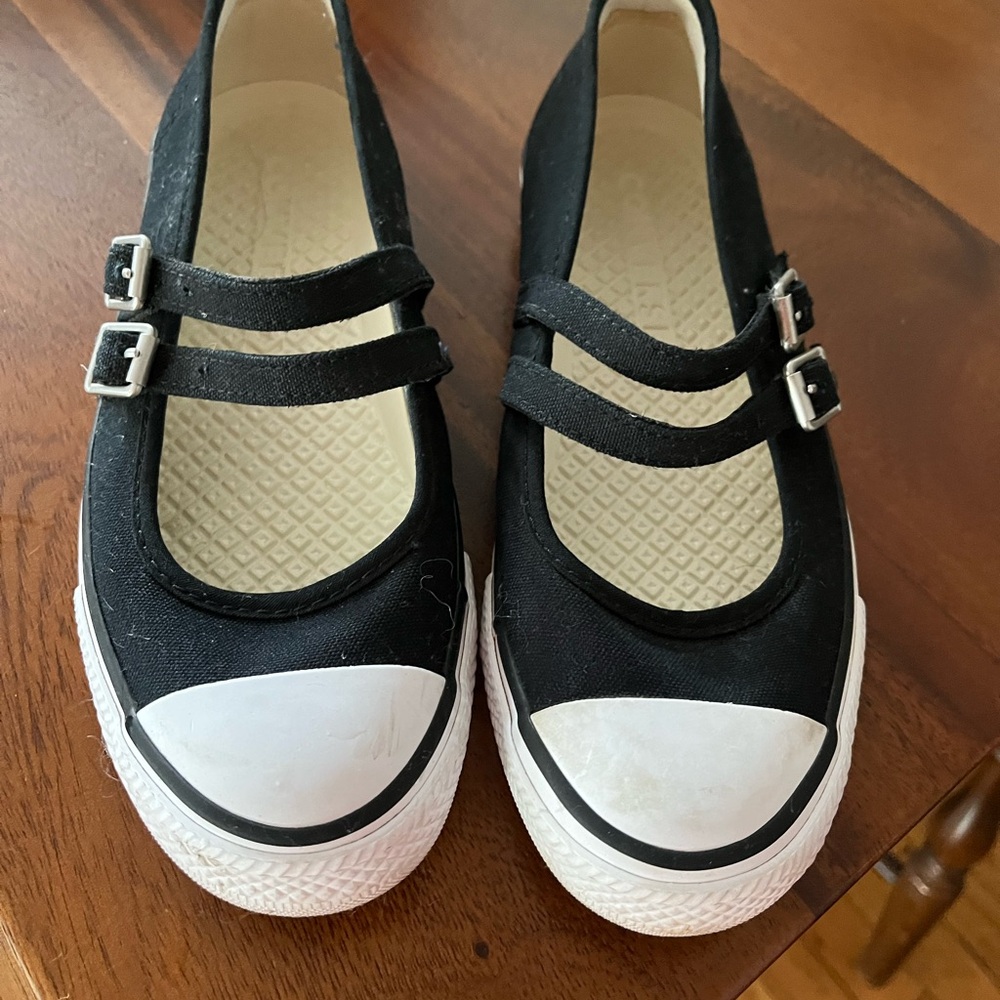 Black and White Converse Mary Jane Sneakers